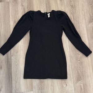 H&M Mini Black Puff Long Sleeve Dress